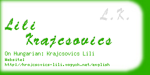 lili krajcsovics business card